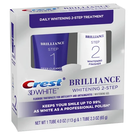Set Crest 3D White Brilliance albire in 2 pasi, pasta de dinti pentru albirea dentara
